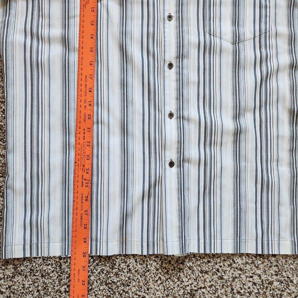 Kuhl Button Up‎ Shirt Mens XL Grey/Blue Stripe Short Sleeve Organic Cotton Blend - Picture 5 of 6